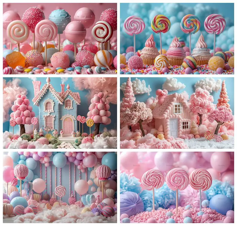 Sweet Candy House Photography Backdrop Custom Birthday Party Kids Girl Princess Family Background Portrait Decor Studio