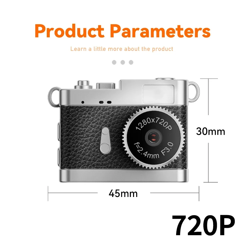 S142 Retro Digital Camera 720P Video Recorder LED Fill Light 0.96 Inch IPS Screen Portable Mini Digital Camera