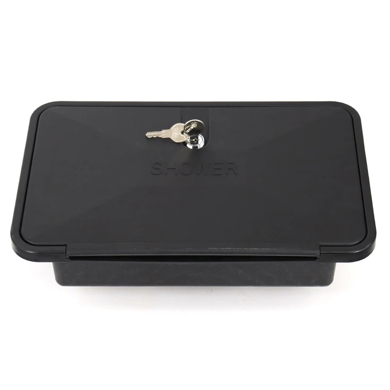 Black RV Exterior Shower Box Kit With Lock Boat Marine Camper Motorhome Caravan Accessories