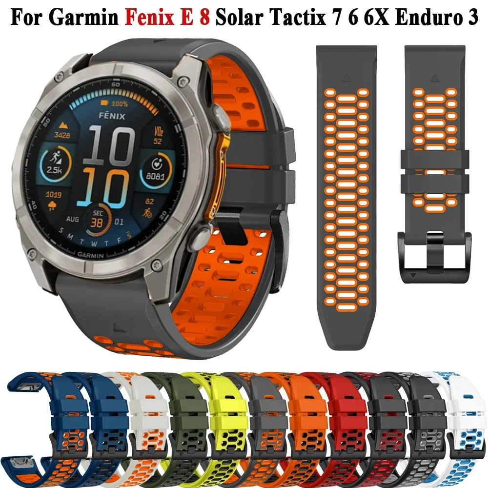 Do Garmin Fenix 8 E 47 mm 51 mm 6X 7X Pro 5X 5Plus QuickFit 22/26 mm Silikonowy pasek do Garmin Epix Pro 2 Enduro 3 2 Band Bracelet