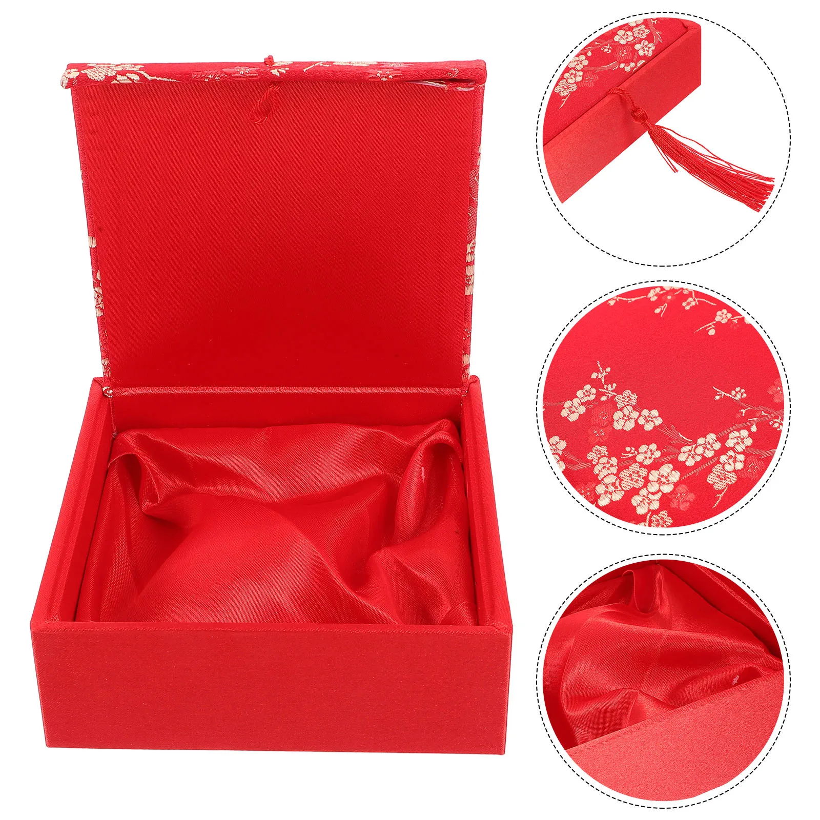 

Jewelry Gift Packaging Box Vintage Brocade Small Trinket Organizer for Rings Necklaces Earrings Retro Jewelry Storage Case