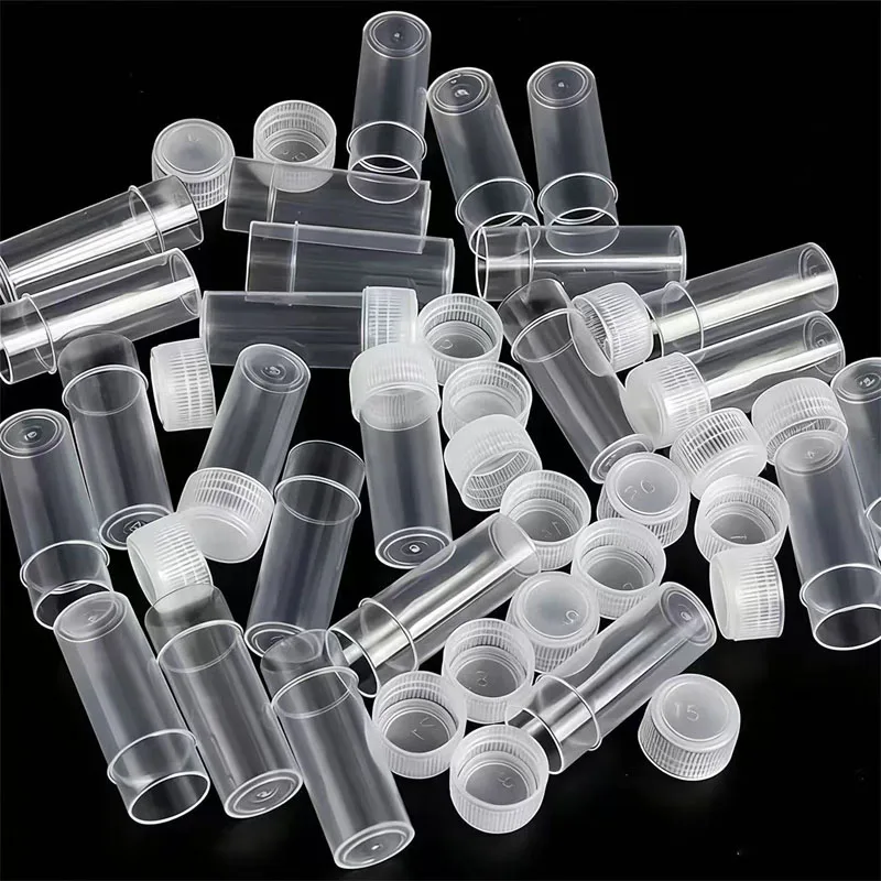 Mini bouteilles de pilules en plastique vides de 5ml, avec bouchons à vis, tubes à essai, capsules, conteneurs de stockage rechargeables et étanches, 10 pièces
