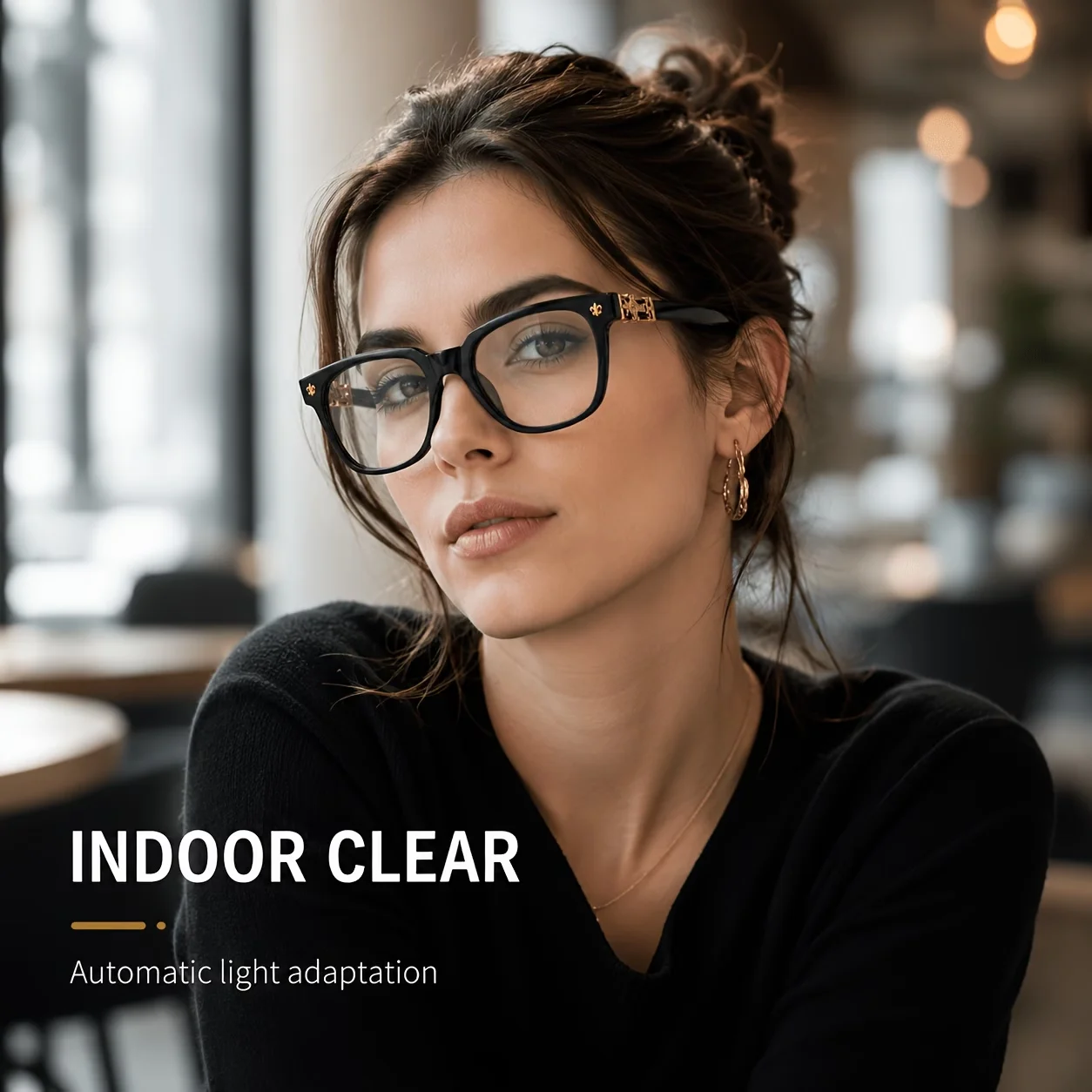 Unisex Fashion Square Anti Blue Light Glasses New Luxury Trendy Golden Cross Hinge Black Frame Computer Eyeglasses For Women Men