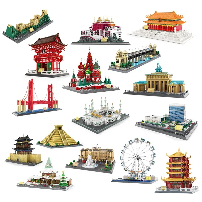 MOC World Skyline Palace Ruota panoramica Edifice Building Blocks Architettura Opera House Villa Savoye Ponte Torre Giocattoli Regali di Natale