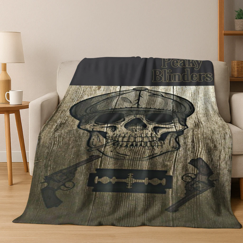 Cool Tommy Shelby P-Peaky B-Blinders Art Flannel Blanket,Cozy Soft Throw Blanket for Home Bedroom Bed Sofa Picnic Cover Gift