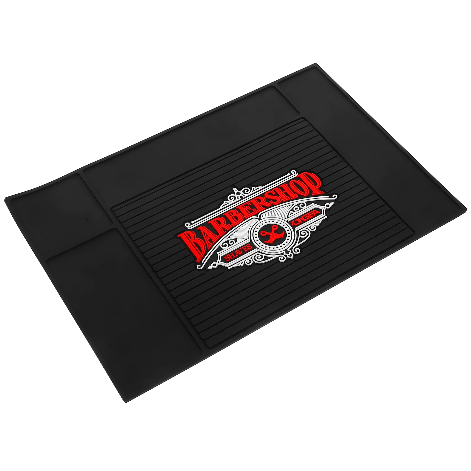 

1pc Hairdressing Tool Pad Scissors Storage Non-slip Black Silicone Mat for Barber Shop Heat Resistant No Trace
