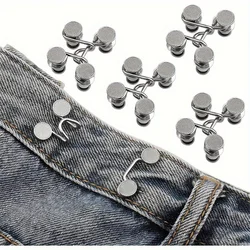 6-piece silver seamless imitation denim waistband tightener, suitable for women's pants with clip waist constrictor