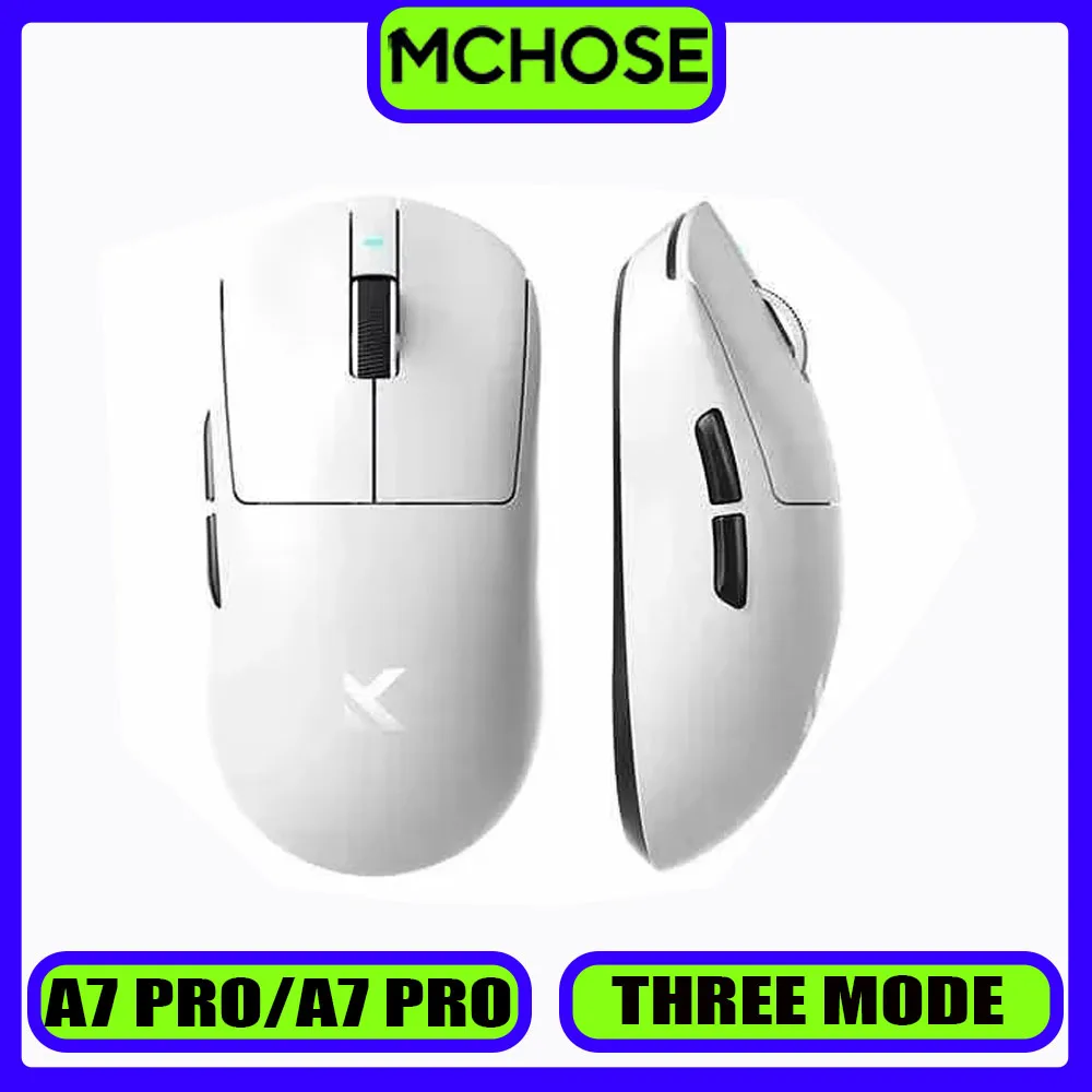 

MCHOSE A7 Wireless Mouse Bluetooth PAW3395 Three Mode Low Delay Gaming Mouse Lightweight Customization PC Gamer mouse