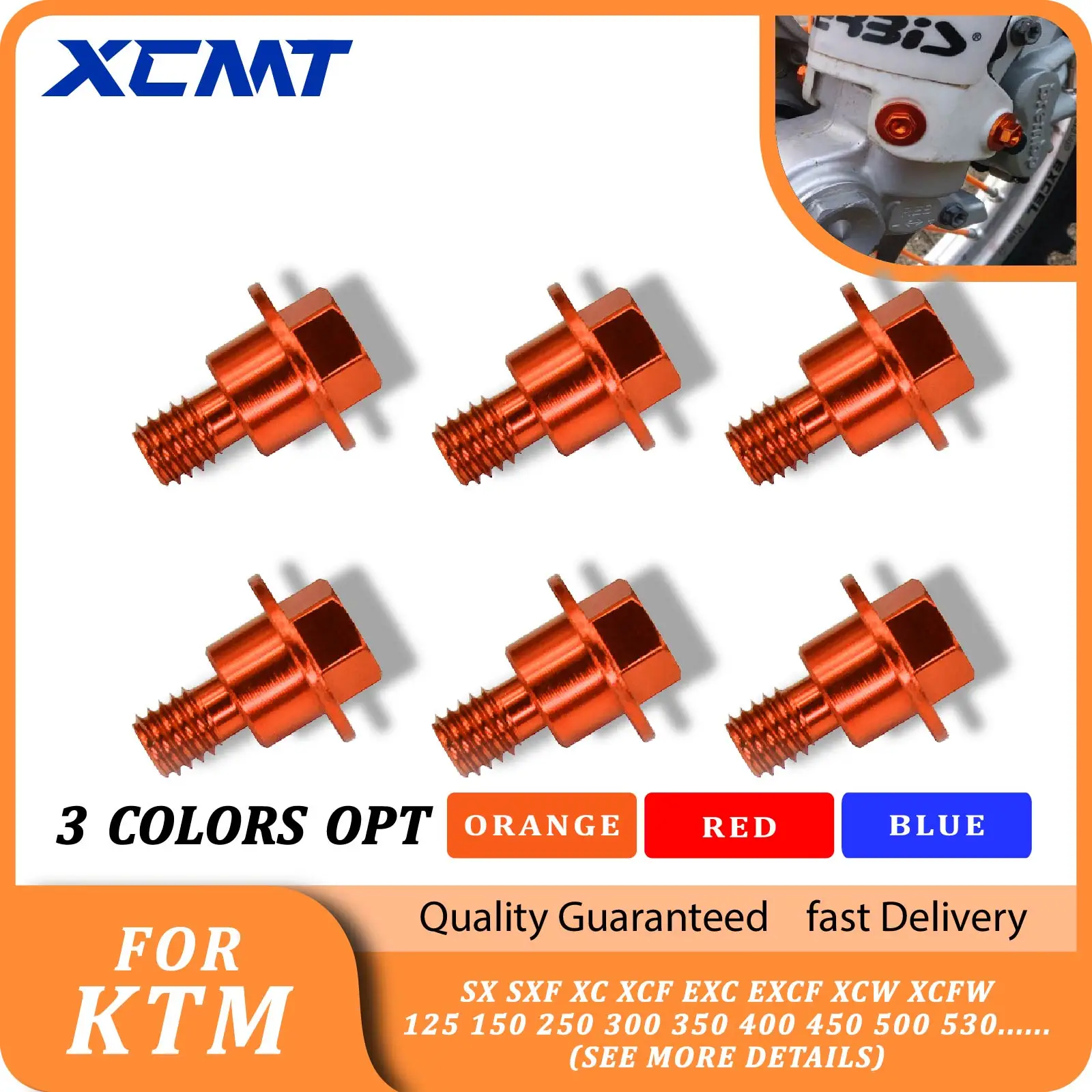 

XCMT M6*12 Front Fork Guard Bolt Screw For KTM EXC EXCF SX SXF XC XCF XCW XCFW 125 150 250 300 350 400 450 500 530 2000-2023