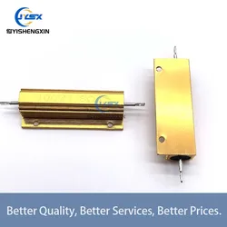 2PCS 100W RX24 Aluminum Power Metal Shell Case Wirewound Resistor 0.01 ~  0.5R 1R 2R 4R 10R 20R 100R 150R 200 300 1K 10K ohm