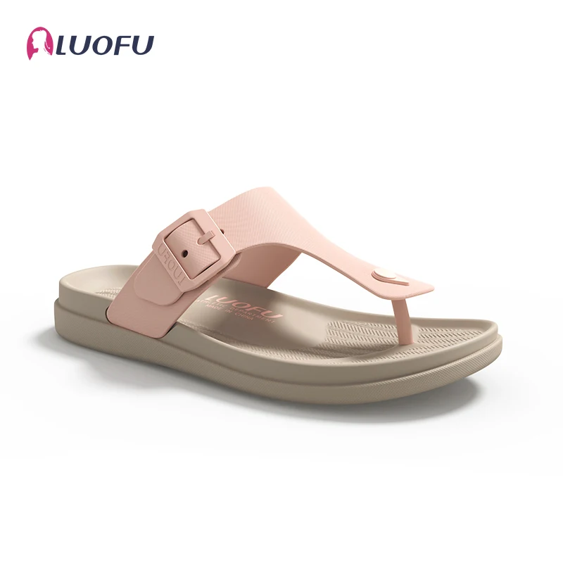 LUOFU Women's New Cool Slippers Summer Simple and Versatile, Anti slip, Non grinding Foot Clip Toe, Outgoing Cool Slippers