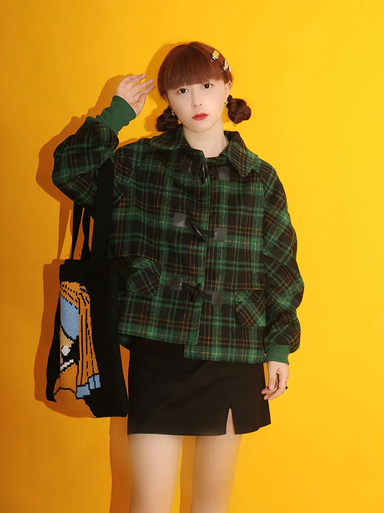 

Mr. Pasture Vintage Plaid Loose Button-Up ort Coat Cotton Flannel Cheered irt Commute Sle Long Sve Regular Fit