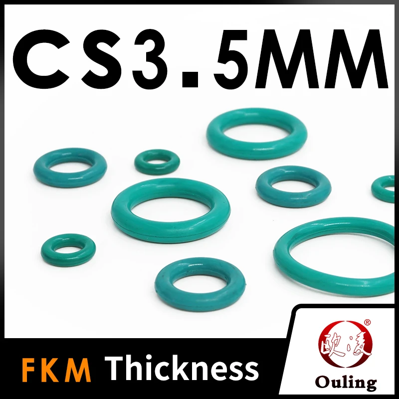 Thickness CS3.5mm Green FKM Fluorine Rubber O-rings Seals Gasket Washer temperature resistant wear-resistant oring