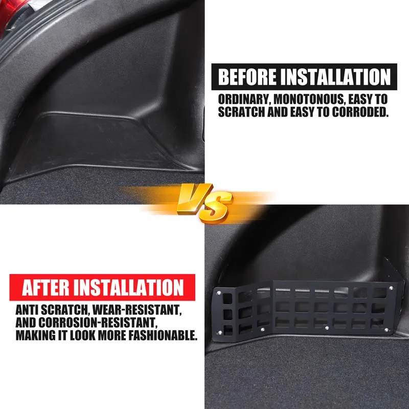 For Nissan juke Infiniti ESQ 2011-2019 Aluminum alloy black car trunk left storage baffle car interior modification accessories