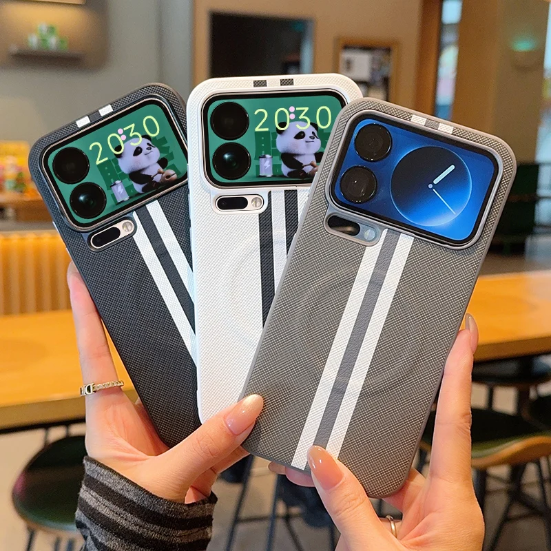 

Чехол для телефона Xiaomi 17 17 Pro 17 Pro Max с линейными акцентами, удобный в прикосновении, с магнитной адсорбцией