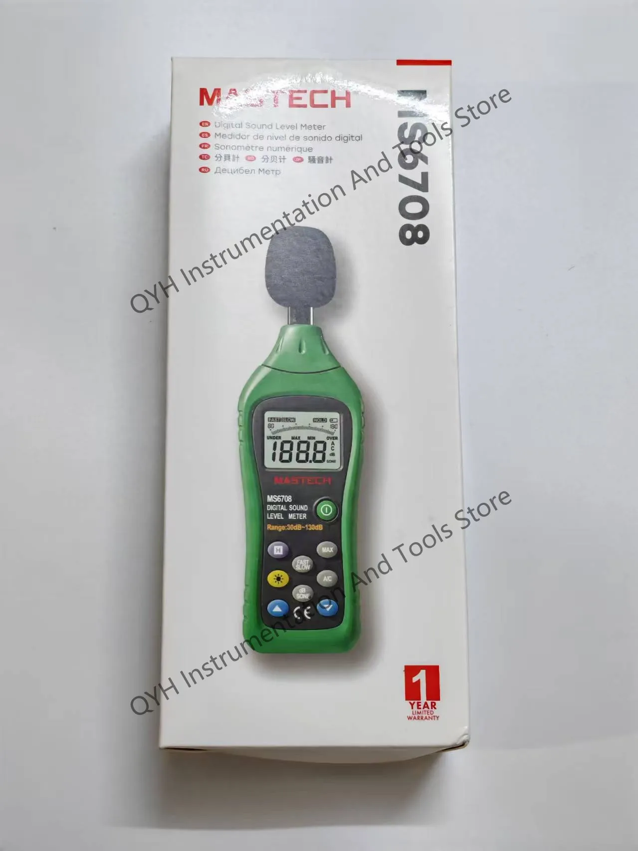 MASTECH MS6708 цифровой измеритель уровня звука портативный точный измеритель звука децибел тестер 30 ~ 130 дБ промышленный мониторинг шума