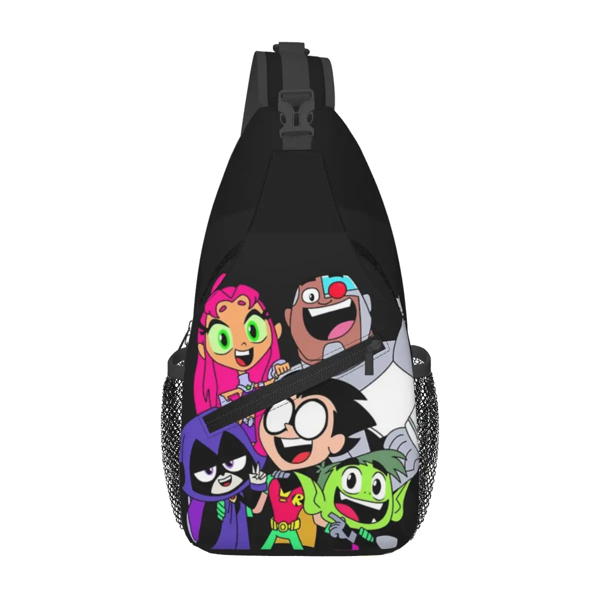 Teen Titans Picture Crossbody Sling Bag Small Chest Bag Shoulder Backpack Daypack for Hiking Outdoor Cycling Satchel