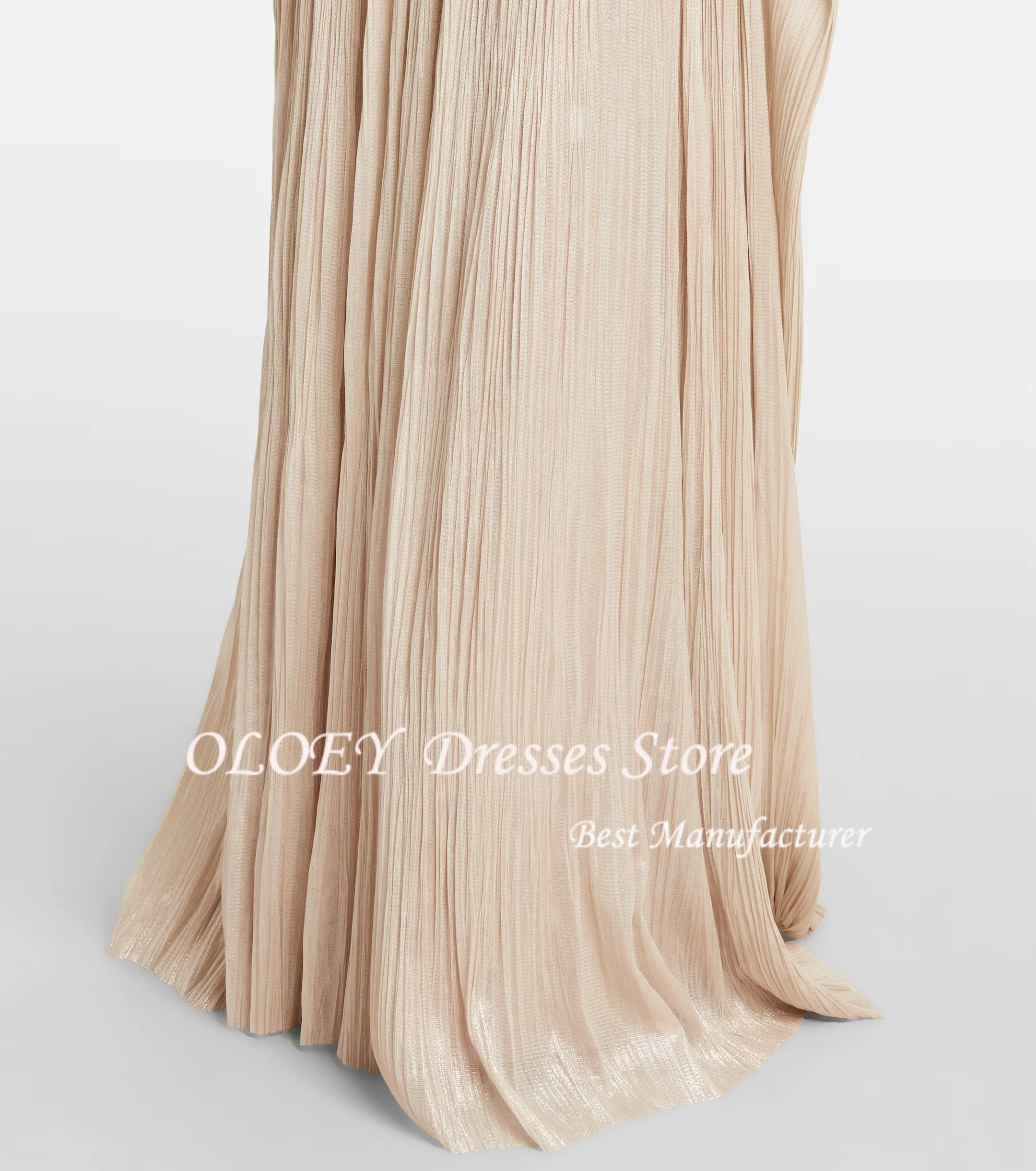 OLOEY 2026 vestido de noche Maxi plisado sin tirantes, vestido Formal de fiesta de boda, vestido de fiesta de Dubái personalizado moderno