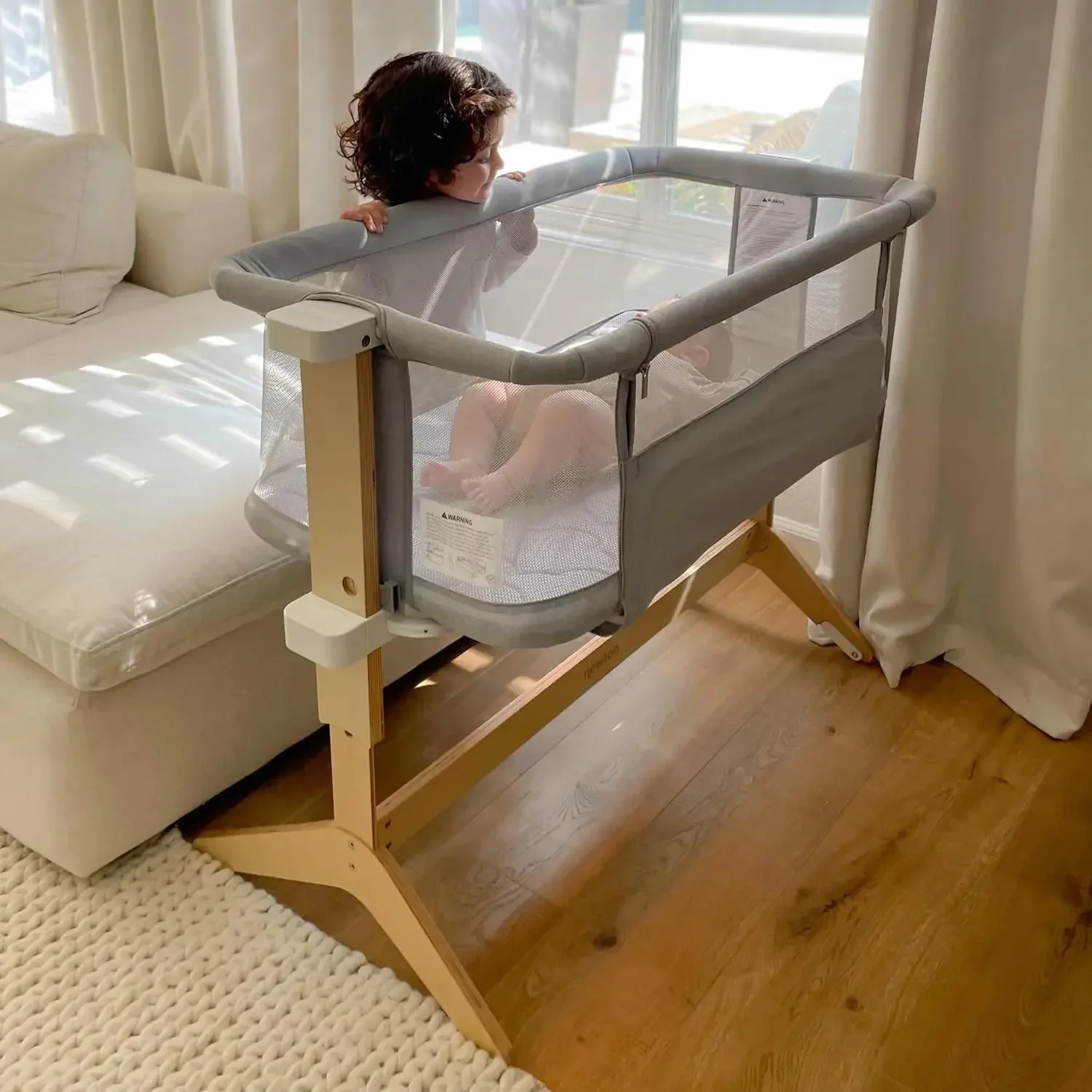 Newton Baby Bassinet & Bedside Sleeper with Mattress & Sheet - 100% Breathable & Washable, Removable Dual-Layer Cover