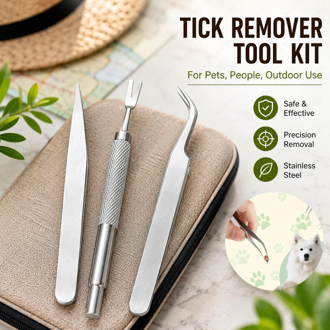 Pet Supplies First - Pet Tick Remover Tweezers Kit Tick