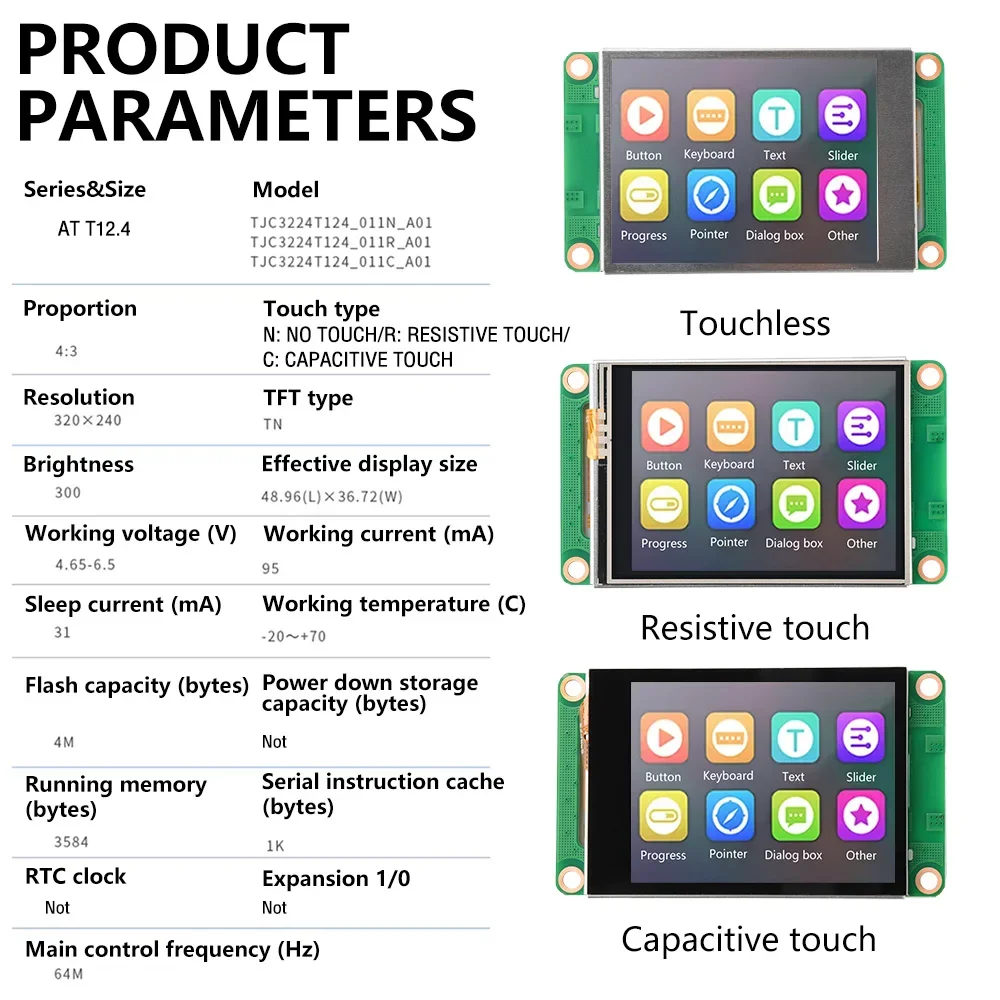 2,4-Zoll 320x240 Smart-LCD-Bildschirm-Displaymodul, ultradünn, SPI-Schnittstelle, Touch-Funktion, abgerundete Ecken für Elektronik – Detail 17