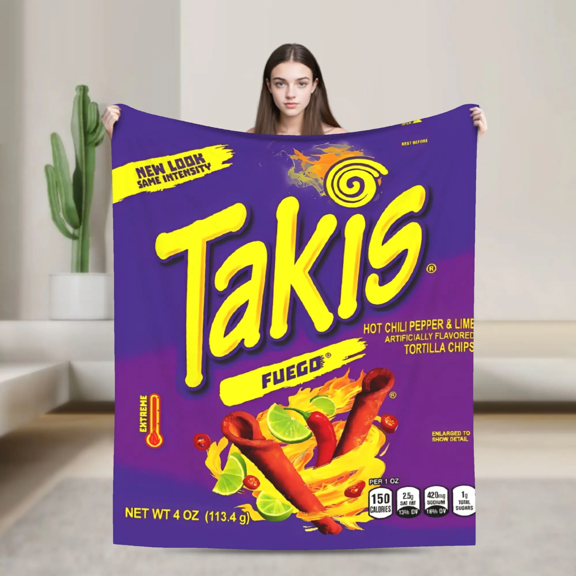 Manta Takis Chili Chips, ropa de cama de felpa cálida y novedosa para exteriores, colcha de Franela decorativa, funda de cama