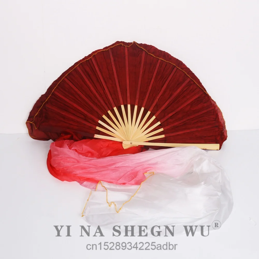 Kid Vrouwen Buikdansen Fan 1 Paar Kleurverloop Danser Lange Echte Zijde/Imitatie Zijde Fans 150/180x90 cm Rayon Zijde Fans