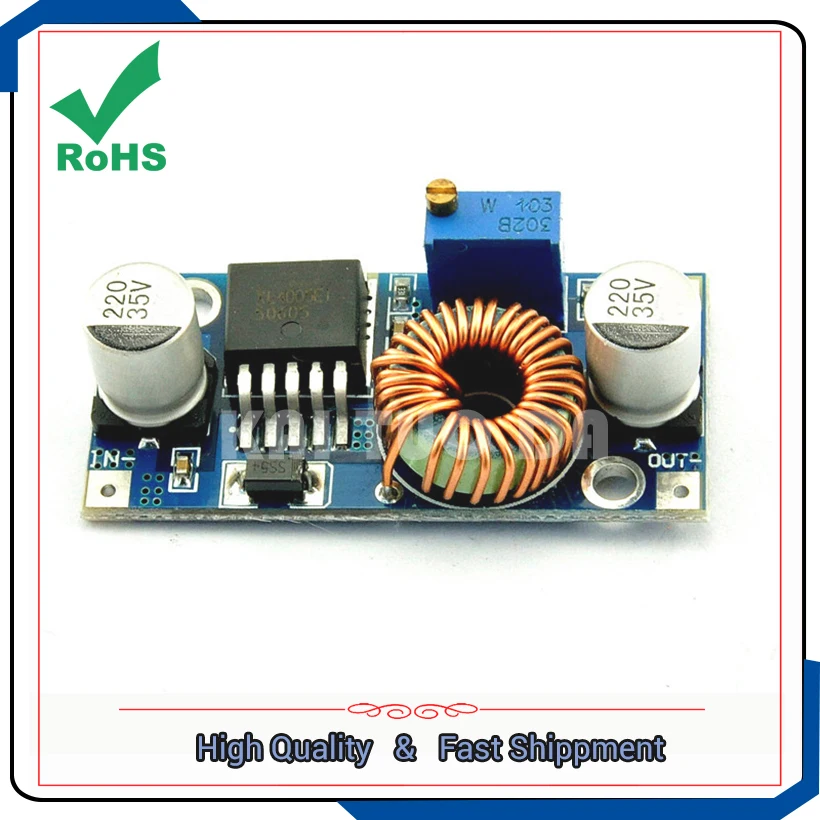 DC DC XL4015 Adjustable step-down BUCK power supply Module 4V ~ 38V High Power 96% High Efficiency Low Ripple 5A converter