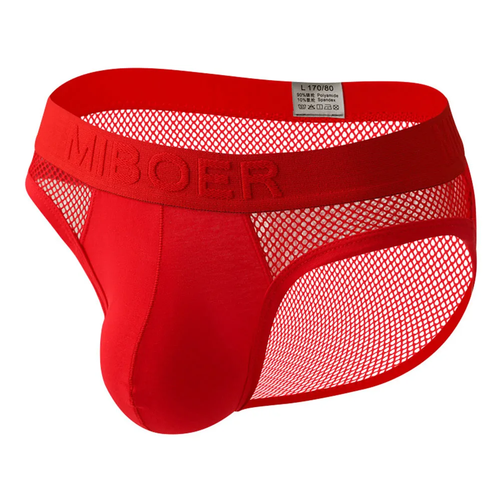مثير شبكة الانتفاخ الرجال الملابس الداخلية للحظات الحميمة ملابس داخلية جيدة التهوية النمط الكلاسيكي ملخصات للاستخدام الذكور لارتداء اليومي #4