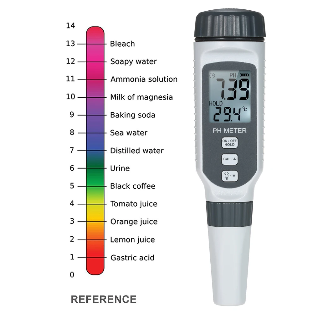 Digital PH Meter High Precision Temperature Water Quality Tester IP65 Waterproof Portable Digital Acidity Meter Test Pen