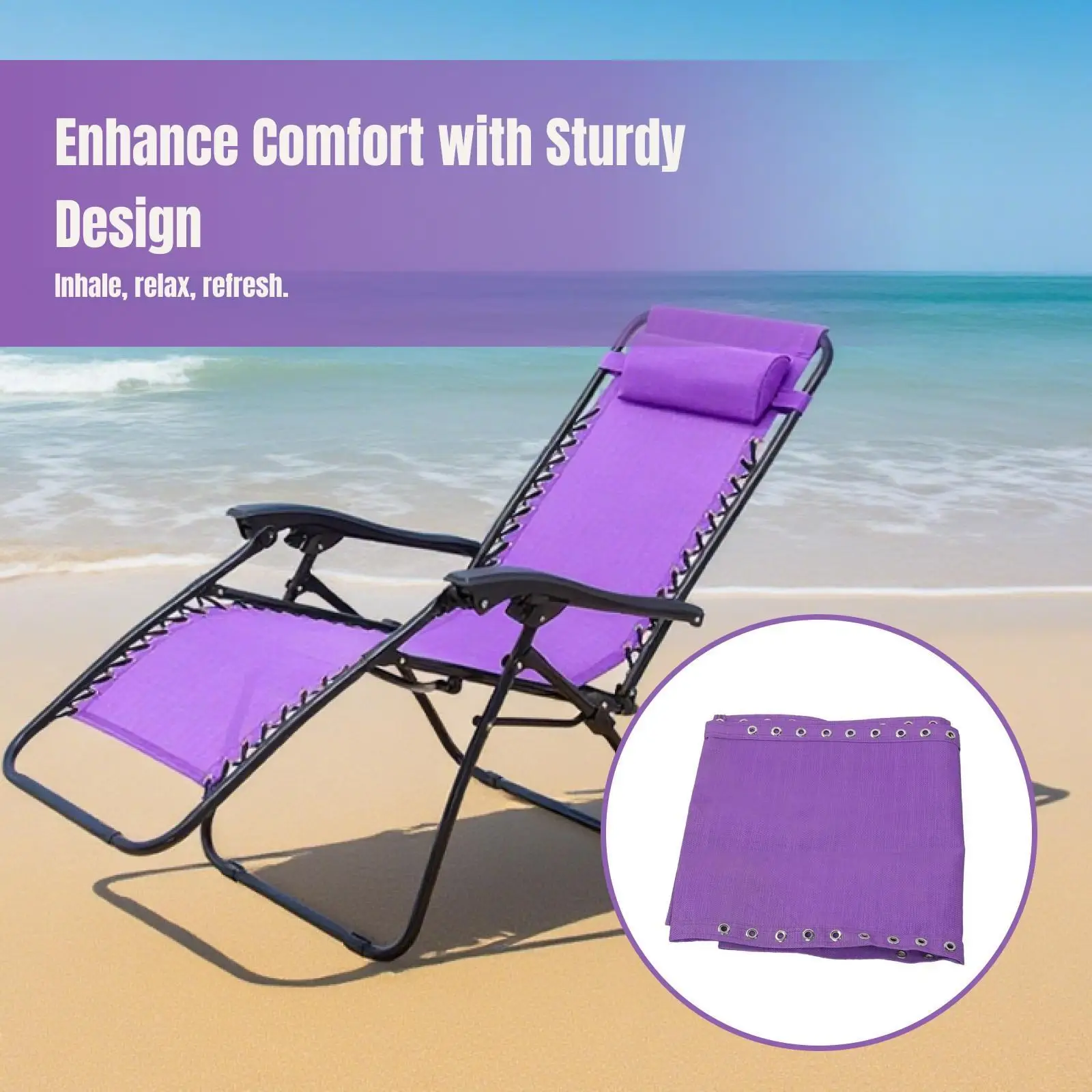 Non Gravity Chair Cloth Tessforest Breathable Mesh Headrest for Garden Patio Folding Sling Recliner Replacement Accessory