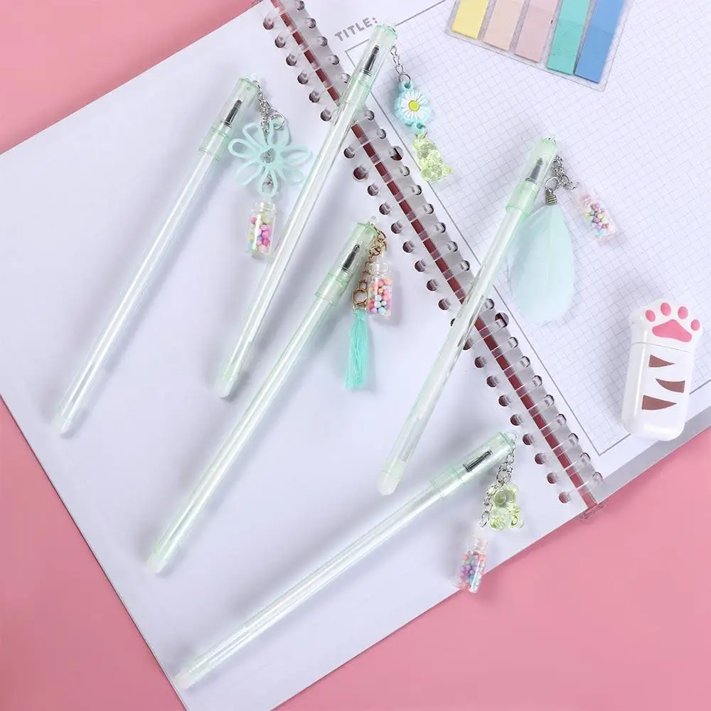 Sweet Lovely for Girl Student Stationery Drifting Bottle Signature Pen Erasable Pen Pendant Pen Gel Pen