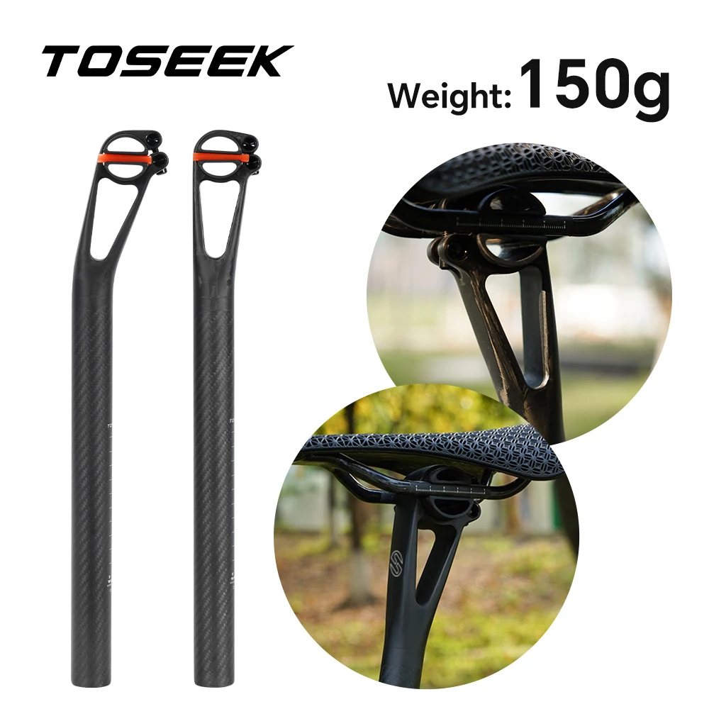 

TOSEEK Ultralight Carbon Seatpost Bicycle Seatpost 27.2/30.9/31.6MM Offset 5MM Offset 25MM for MTB/Road Seat Tube Bicycle Part