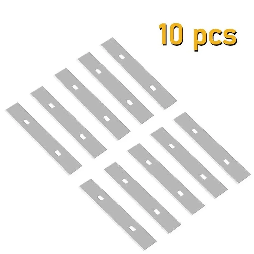 10Pcs Steel Scraper Blades Replacement For Floor Shovel Blade Ceramic Cleaner Hand Tools Silver 100*18mm