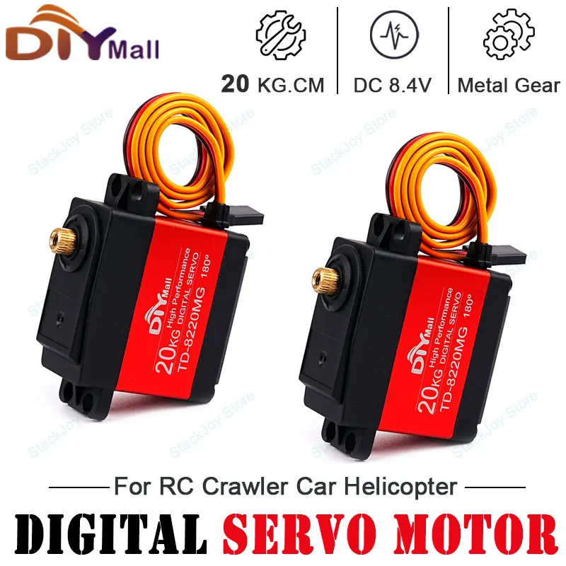 

20kg.cm Digital Servo Metal Gear High Torque Waterproof for RC Car Crawler Boat Helicopter Robot 180°/270° Adjustable