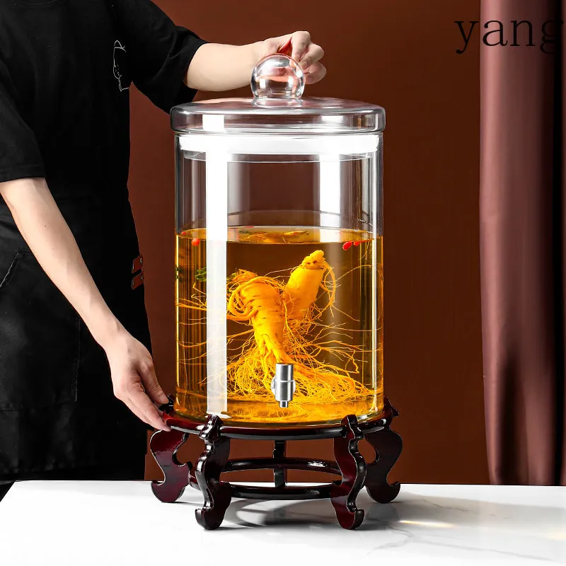 YJQ thickened large-capacity high-borosilicate high-grade sealed sparkling wine glass bottle with faucet special wine bottle