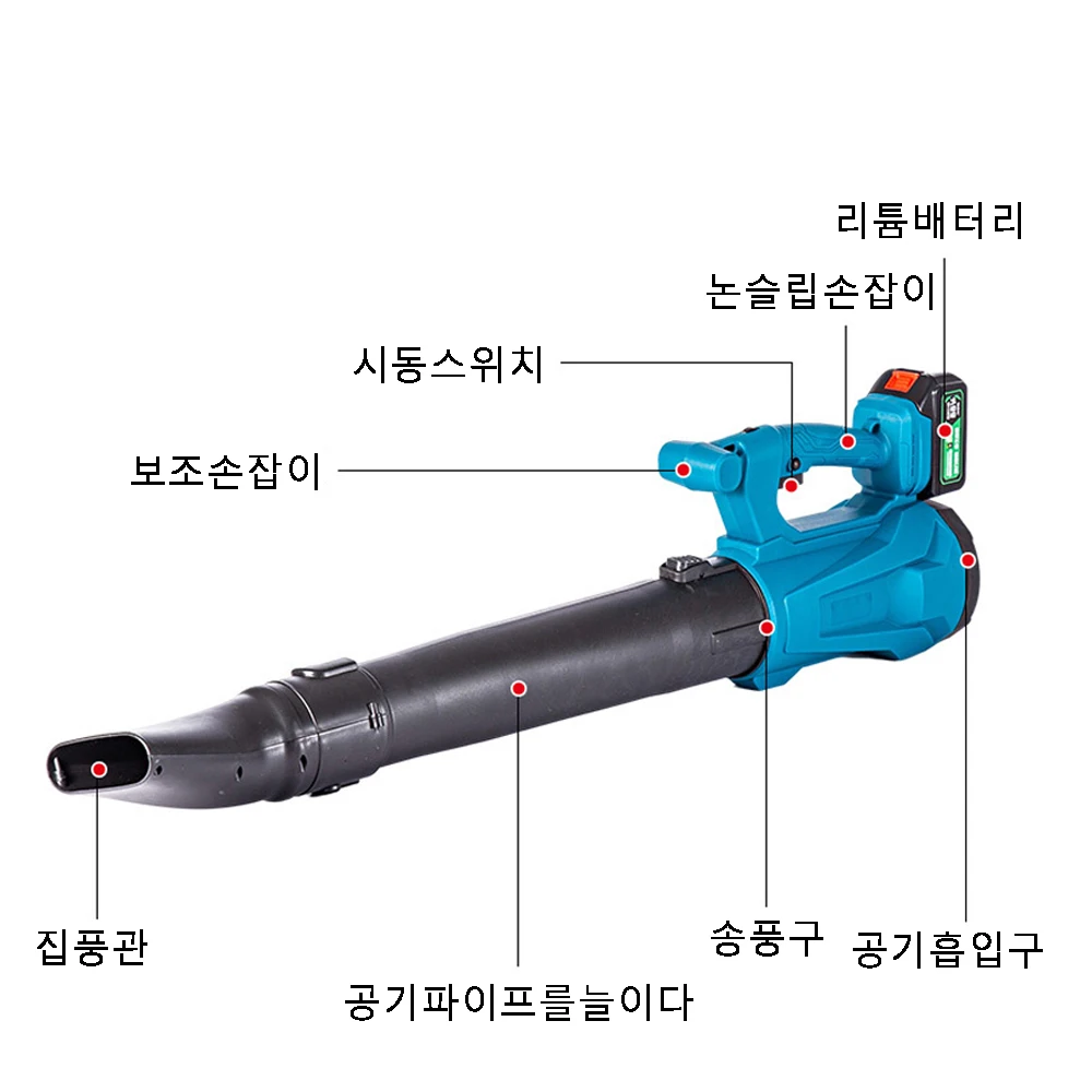 무선 전기 송풍기, 마키타 18V 배터리 송풍기, 진공 청소기용, 6 단 속도 조절 가능 제설기, 정원 도구