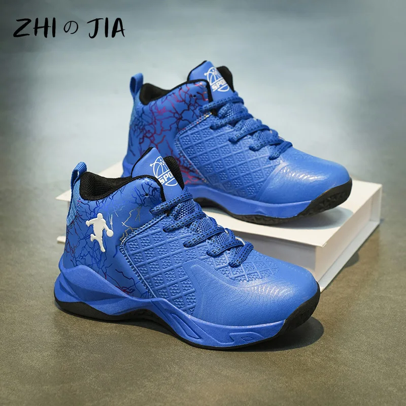 New Children's Spring Autumn Basketball Shoes Boys Outdoor Anti slip Wear resistant Sneaker Youth Fashion Travel Hiking Shoes