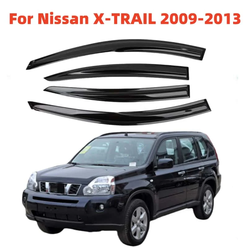 For Nissan X-TRAIL 2009 2010 2011 2012 Window Visor Rain Guard Side Vent Deflector Weathershield Moulding Trim Cars Accessories