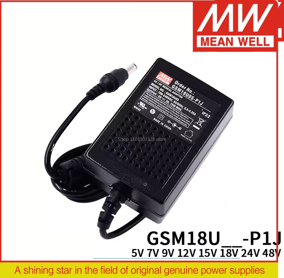 

Адаптер питания meanwell GSM18U GSM18U05-P1J GSM18U07-P1J GSM18U09-P1J GSM18U12-P1J GSM18U15-P1J GSM18U18-P1J GSM18U24-P1J 18 Вт