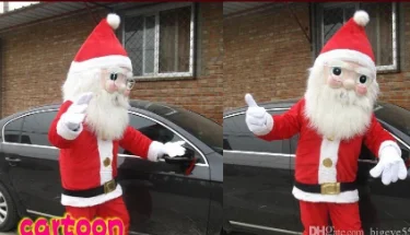 Disfraz de Mascota de dibujos animados de Papá Noel de espuma, lindo vestido de felpa de Navidad, disfraz de Mascota de Halloween, gran oferta