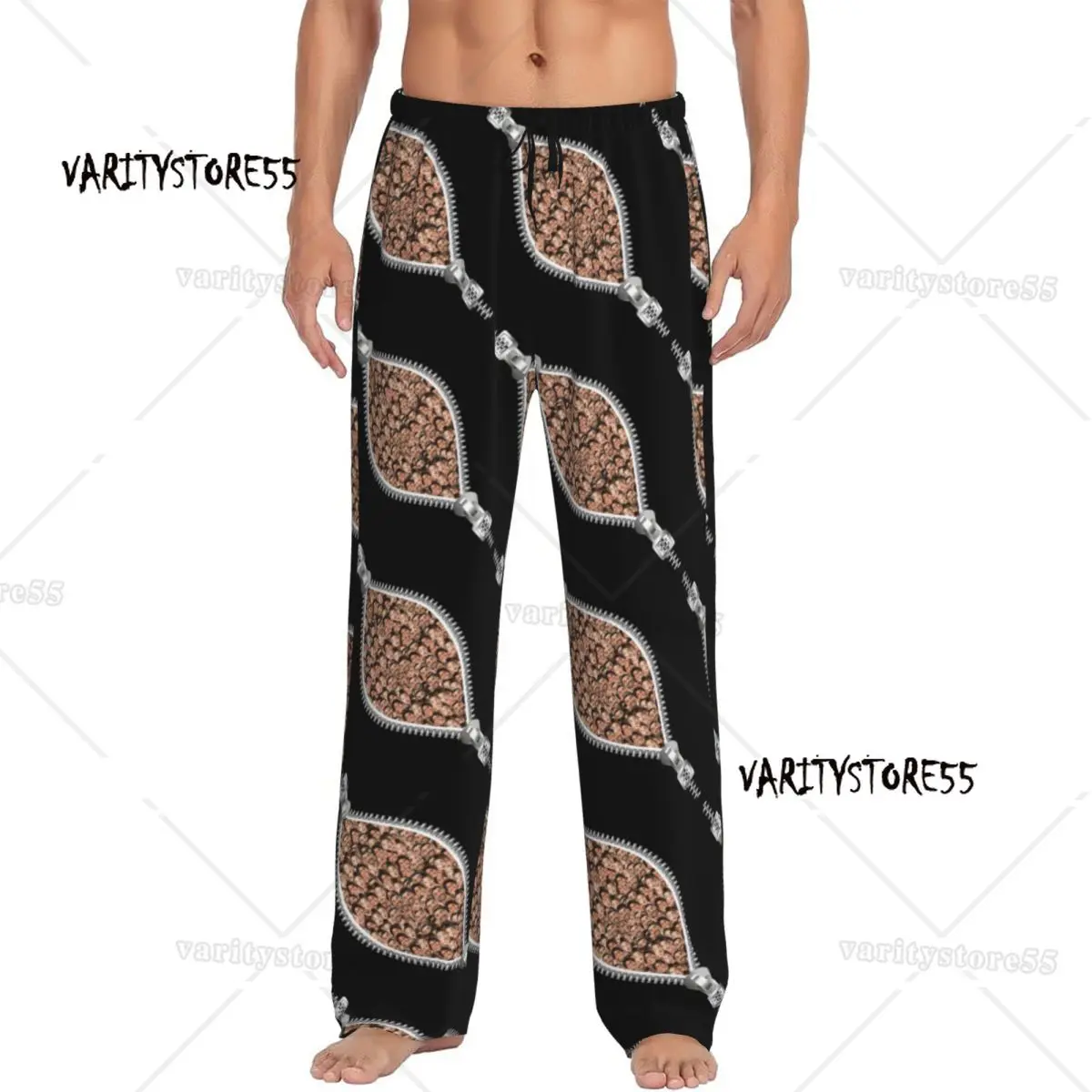 

Женские пижамные штаны на молнии на заказ, одежда для сна для мужчин, эластичный пояс для мужа, юбилей, штаны для сна с карманами