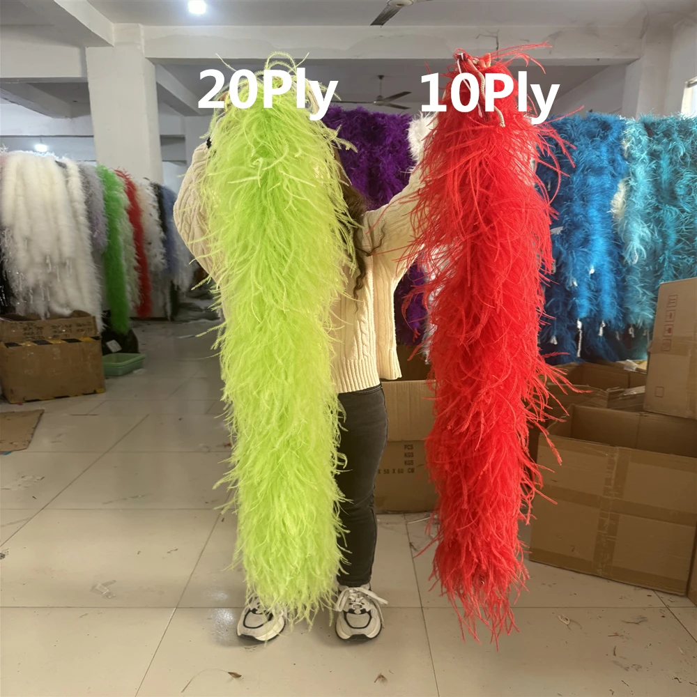 

6 8 10 15 20Ply Fluffy Luxury Ostrich feather boa Trimming 1Meter Natural Ostrich Feathers Shawl for Crafts Cospaly Clothing Diy