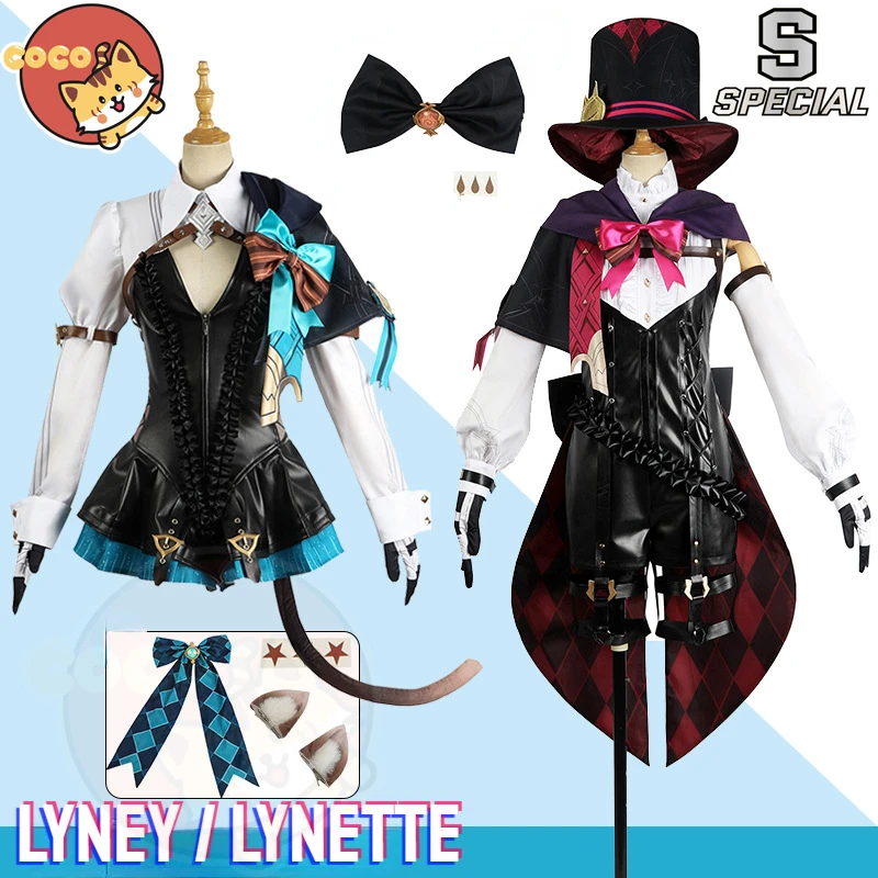 Lyney Cosplay Costume Lynette Cosplay Costume Game Genshin Impact Lyney / Lynette Cosplay Costume and Cosplay Wig CoCos-S