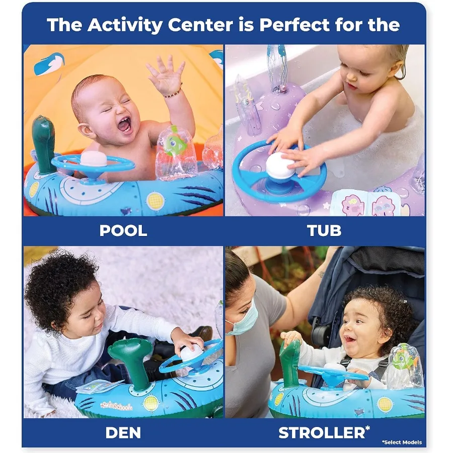 SwimSchool Piscina para bebés Flotadores para nadar gratis Súper flotante para edades de 6 a 24 meses Estilos de varios colores Canopies ajustables y