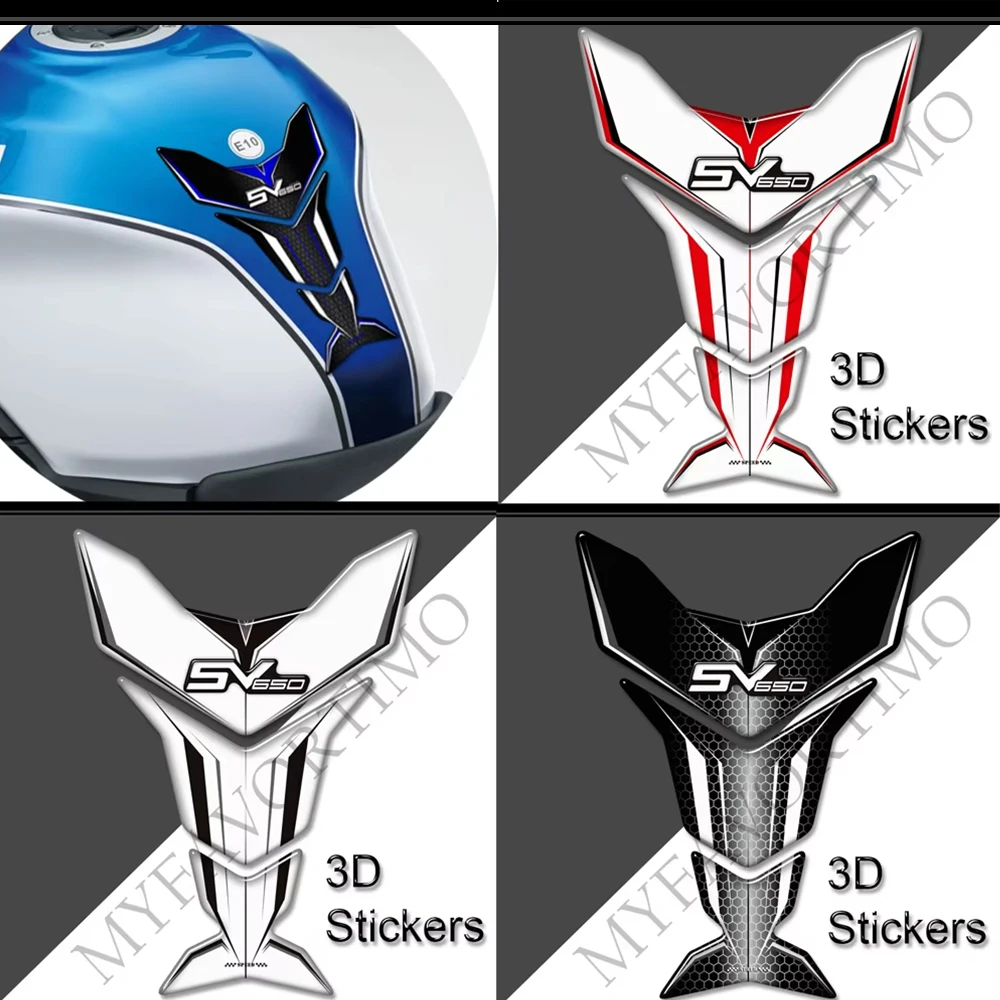 For SV650 SV650S SV650X SV 650 S X Tank Pad Gas Tank Grips Side 3D Stickers Knee Grips Protectors Decal Kit 2016-2022