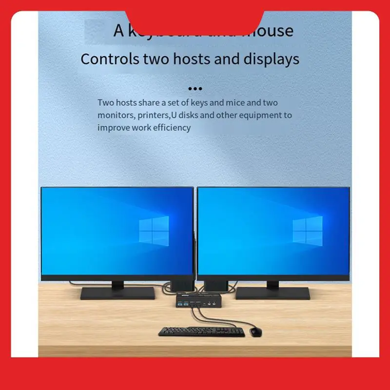 8K DP KVM Switch For 2 Computers USB 3.0 KVM Switch 2 In 2 Out And 4 USB 3.0 Port For Mouse Keyboad Monitor