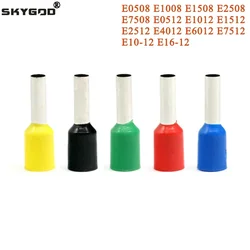 50Pcs E0508 E7508 E1008 E1508 E2508 Insulated Ferrules Terminal Block Cord End Wire Connector Electrical Crimp Terminator Crim