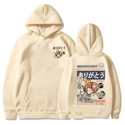 Anime Fish Graphic Hoodie Japanese Cartoon Men Women Cotton Casual Sweatshirt Man's Fashion Oversized Streetwear Hoodies