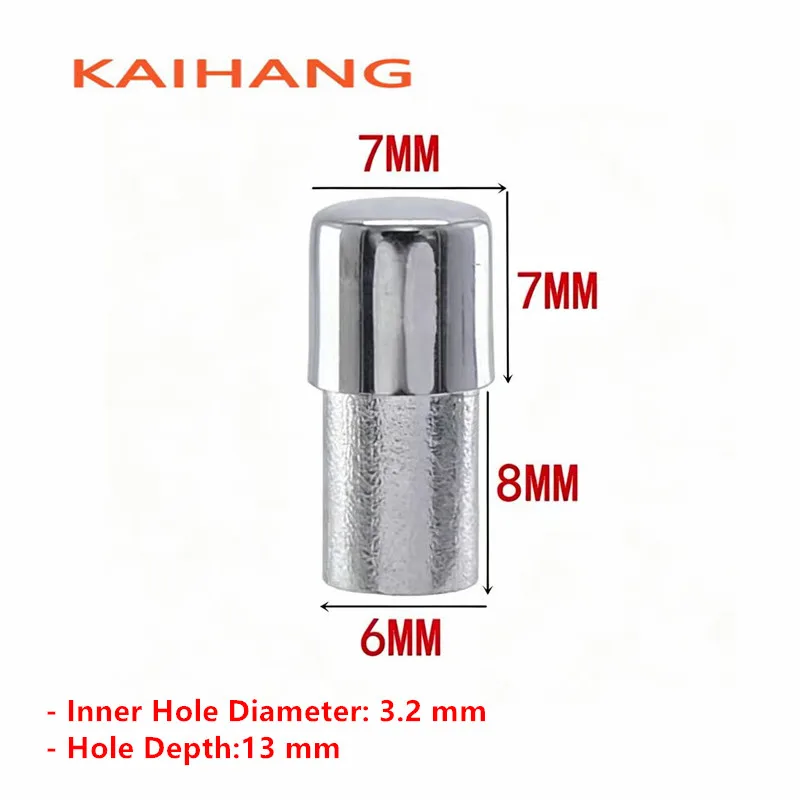 20PCS Step Type Push Button Cap 7X15mm Φ3.2mm Hole Silver Electroplated Plastic Tactile Switch Keycap For 6x6 Round Touch Switch